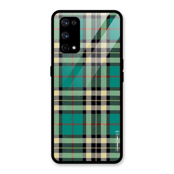 Green Check Glass Back Case for Realme X7 Pro