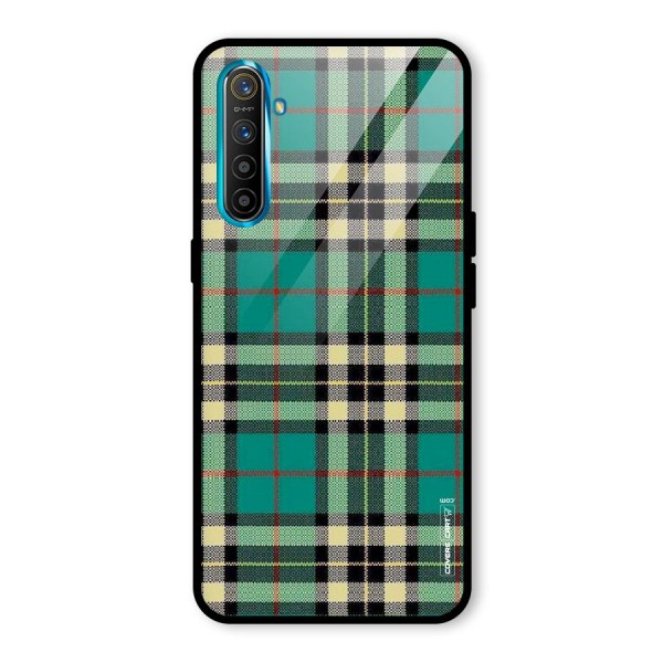 Green Check Glass Back Case for Realme XT