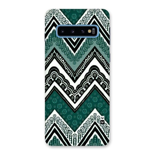 Green Chevron Back Case for Galaxy S10