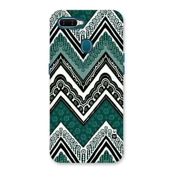 Green Chevron Back Case for Oppo A12