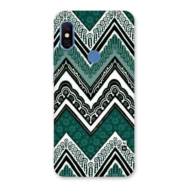 Green Chevron Back Case for Redmi Note 6 Pro