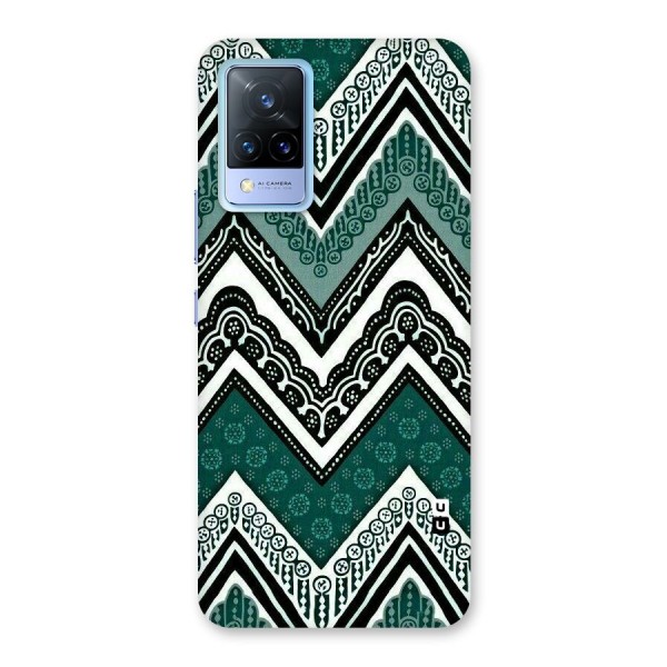 Green Chevron Back Case for Vivo V21 5G