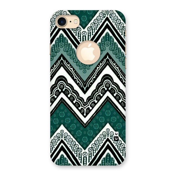 Green Chevron Back Case for iPhone 8 Logo Cut