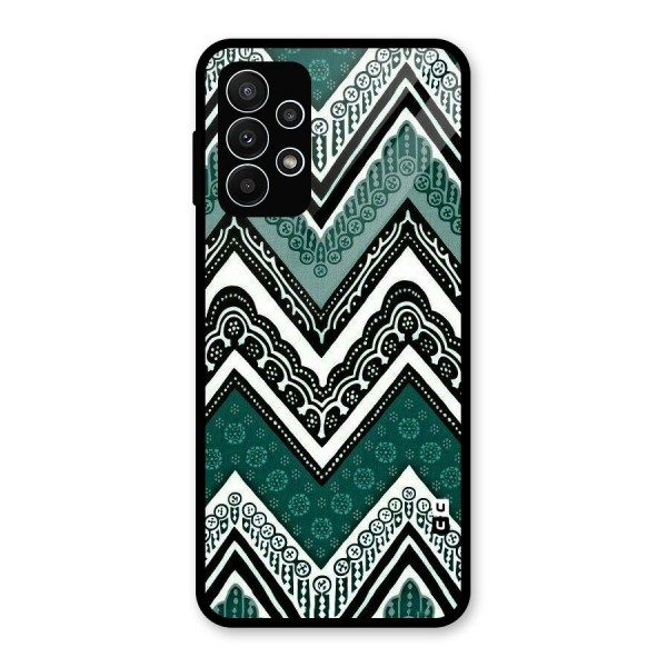 Green Chevron Glass Back Case for Galaxy A23