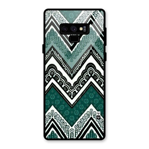 Green Chevron Glass Back Case for Galaxy Note 9