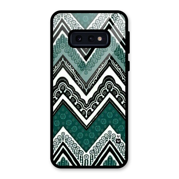 Green Chevron Glass Back Case for Galaxy S10e