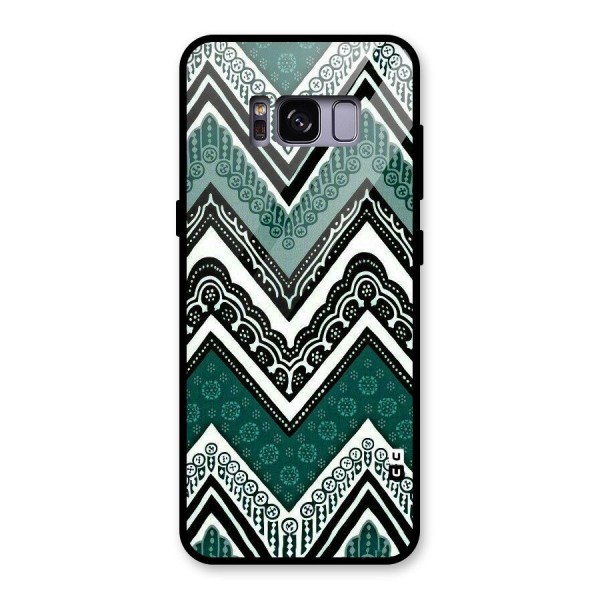 Green Chevron Glass Back Case for Galaxy S8