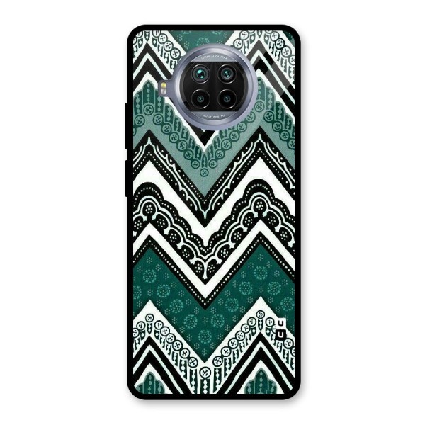 Green Chevron Glass Back Case for Mi 10i