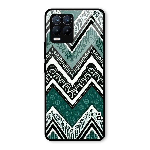 Green Chevron Glass Back Case for Realme 8 Pro