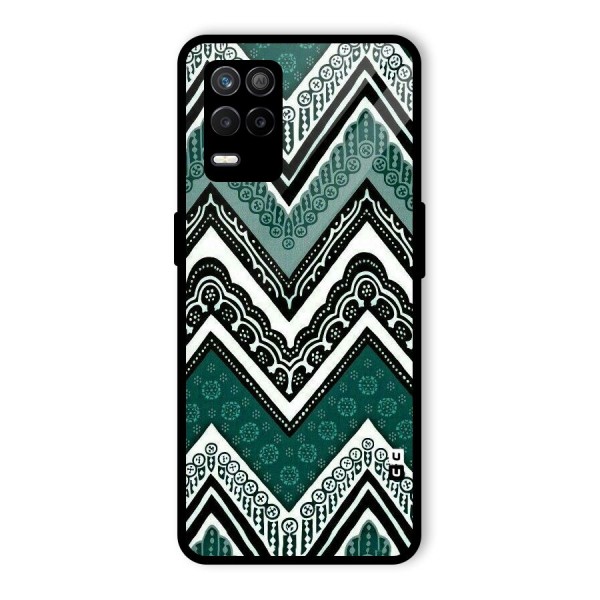 Green Chevron Glass Back Case for Realme 9 5G