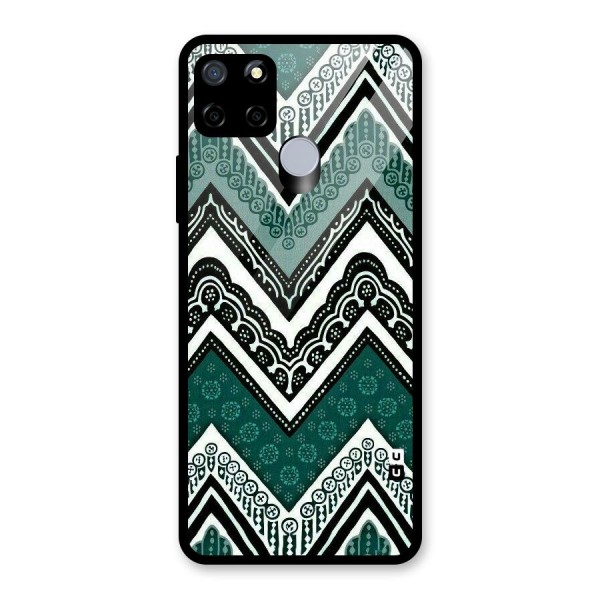 Green Chevron Glass Back Case for Realme C15