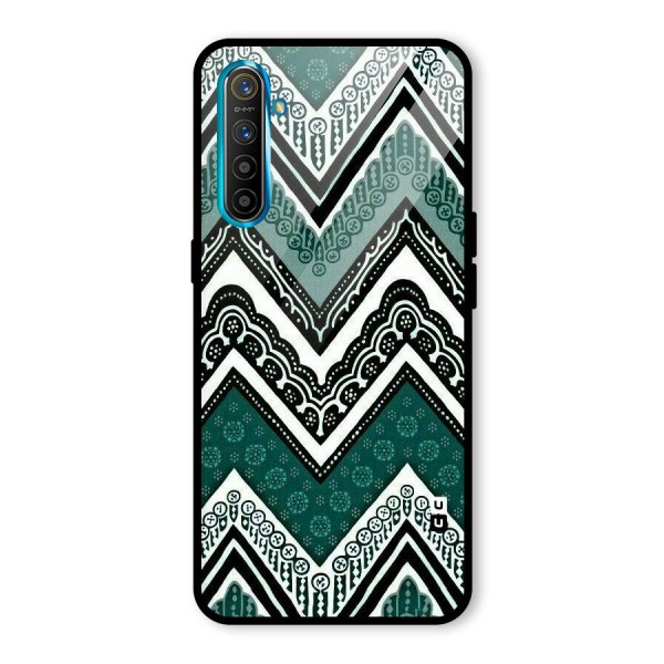 Green Chevron Glass Back Case for Realme XT