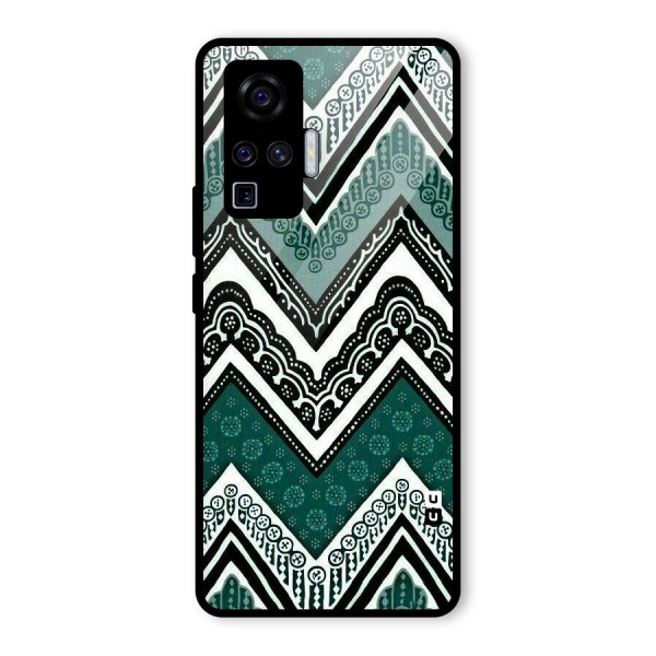 Green Chevron Glass Back Case for Vivo X50 Pro