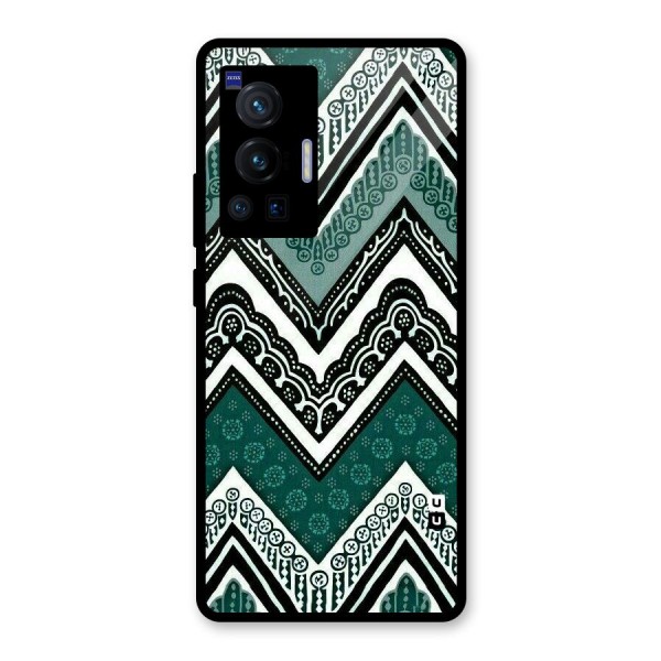 Green Chevron Glass Back Case for Vivo X70 Pro