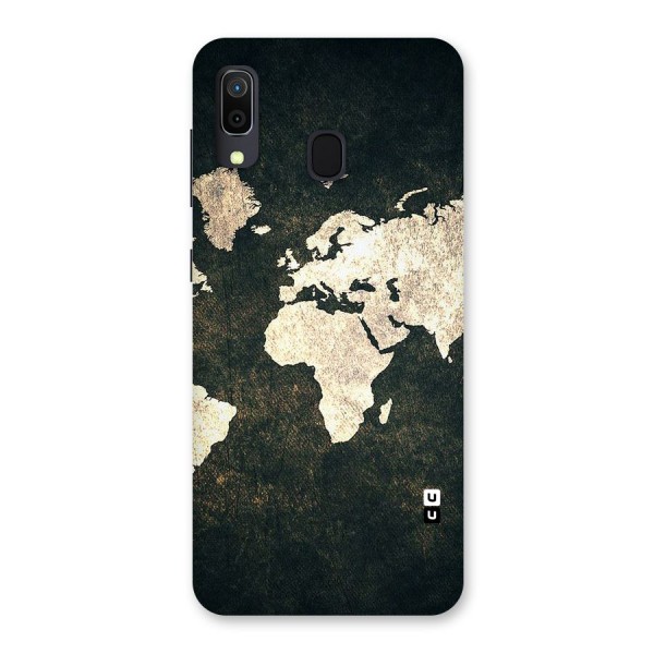 Green Gold Map Design Back Case for Galaxy A20