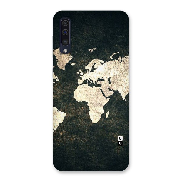 Green Gold Map Design Back Case for Galaxy A50