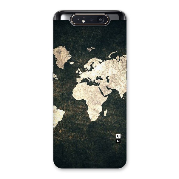 Green Gold Map Design Back Case for Galaxy A80