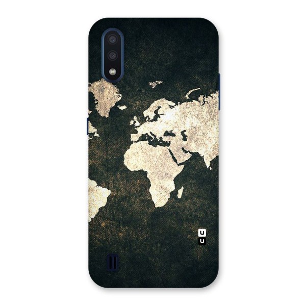 Green Gold Map Design Back Case for Galaxy M01