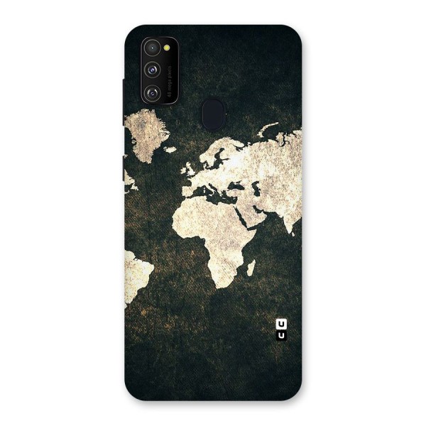 Green Gold Map Design Back Case for Galaxy M21