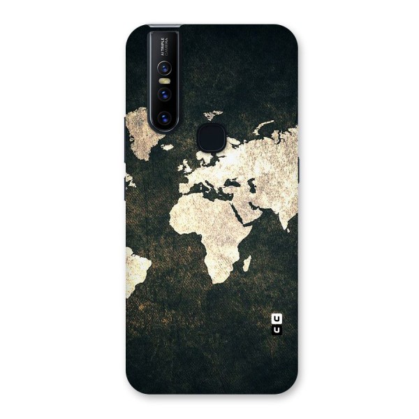 Green Gold Map Design Back Case for Vivo V15