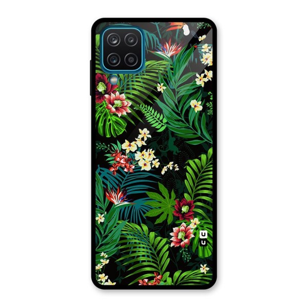 Green Leaf Design Glass Back Case for Galaxy A12