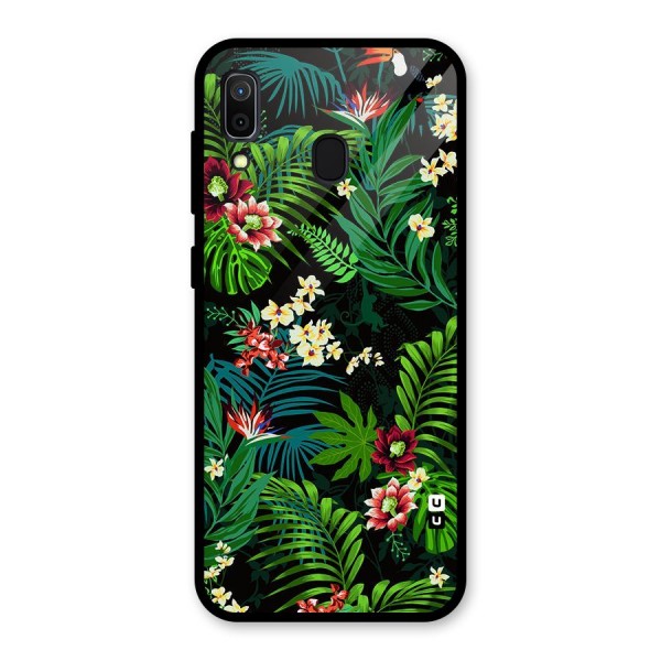 Green Leaf Design Glass Back Case for Galaxy A30