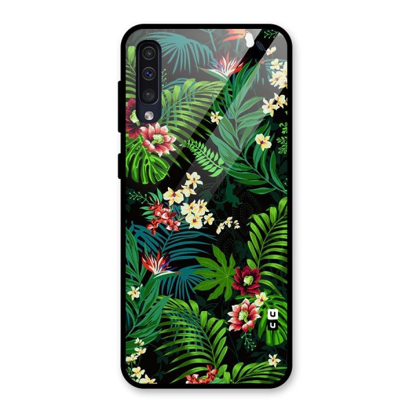 Green Leaf Design Glass Back Case for Galaxy A50s