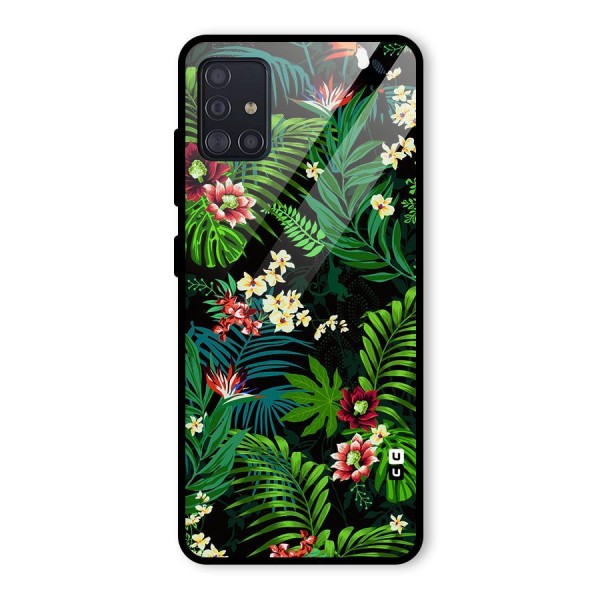 Green Leaf Design Glass Back Case for Galaxy A51