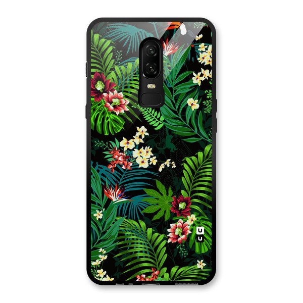 Green Leaf Design Glass Back Case for OnePlus 6