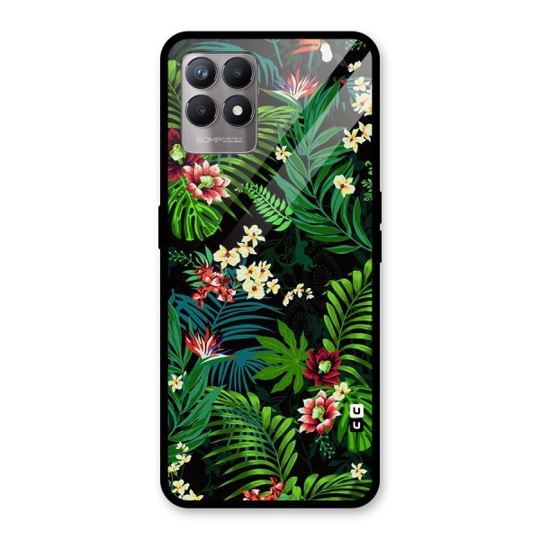 Green Leaf Design Glass Back Case for Realme 8i