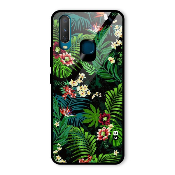 Green Leaf Design Glass Back Case for Vivo Y12