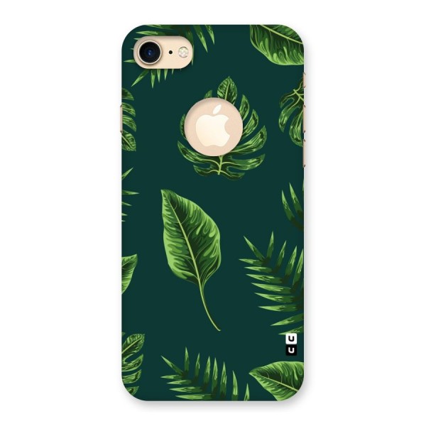 Green Leafs Back Case for iPhone 8 Logo Cut