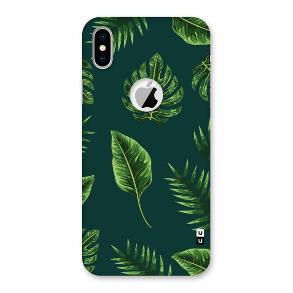 Green Leafs Back Case for iPhone XS Logo Cut