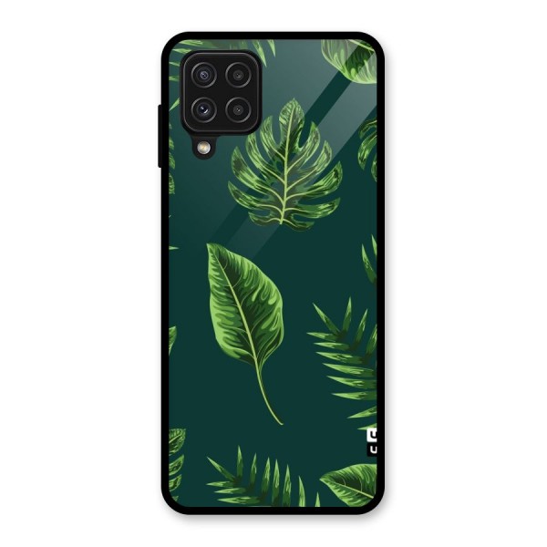 Green Leafs Glass Back Case for Galaxy A22 4G