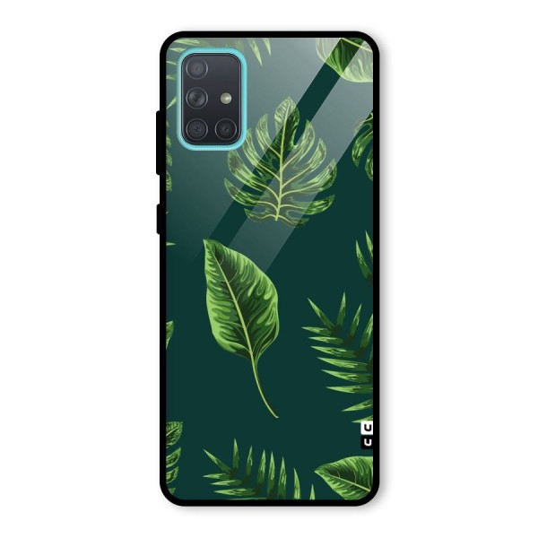 Green Leafs Glass Back Case for Galaxy A71