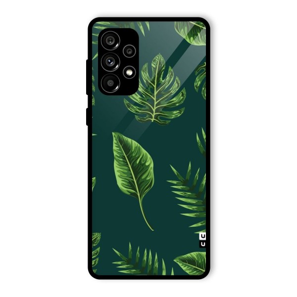 Green Leafs Glass Back Case for Galaxy A73 5G