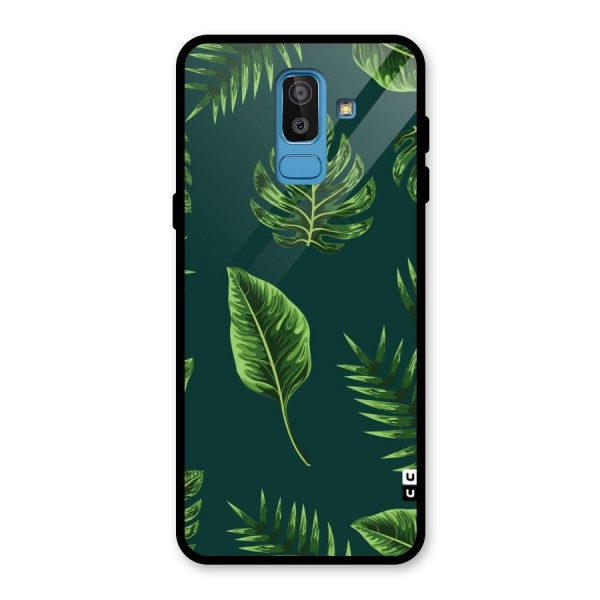 Green Leafs Glass Back Case for Galaxy J8