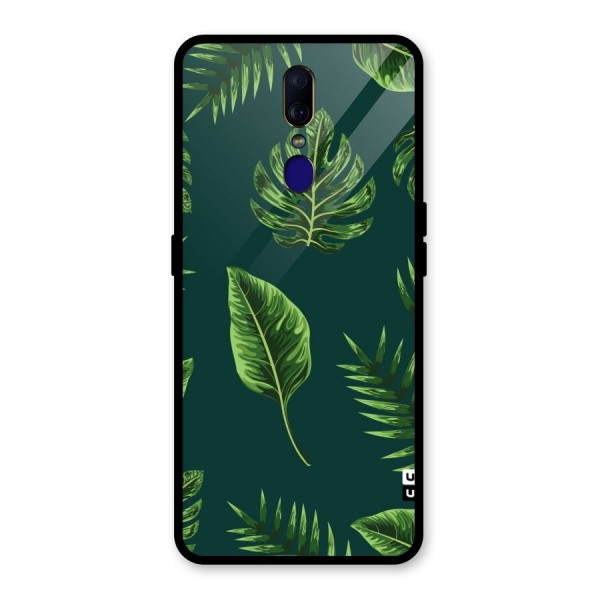 Green Leafs Glass Back Case for Oppo F11