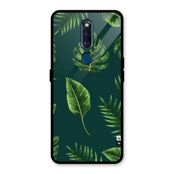 Green Leafs Glass Back Case for Oppo F11 Pro