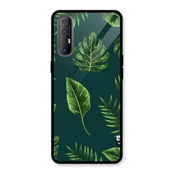 Green Leafs Glass Back Case for Oppo Reno3 Pro