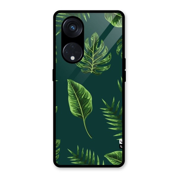 Green Leafs Glass Back Case for Reno8 T 5G