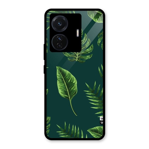 Green Leafs Glass Back Case for Vivo T1 Pro