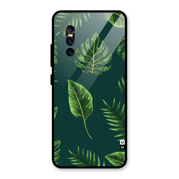 Green Leafs Glass Back Case for Vivo V15 Pro