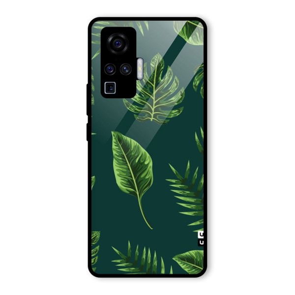 Green Leafs Glass Back Case for Vivo X50 Pro