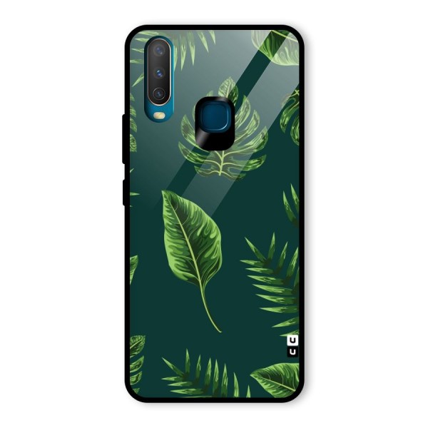 Green Leafs Glass Back Case for Vivo Y15