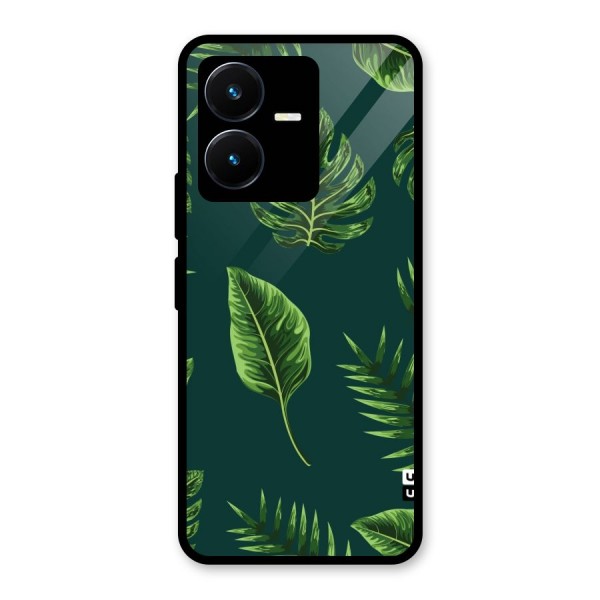 Green Leafs Glass Back Case for Vivo Y22