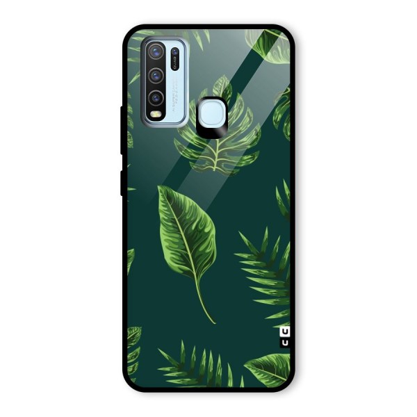 Green Leafs Glass Back Case for Vivo Y30