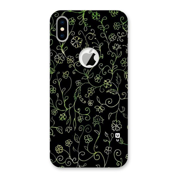 Green Leaves Back Case for iPhone XS Logo Cut