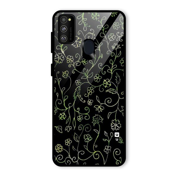 Green Leaves Glass Back Case for Galaxy M21