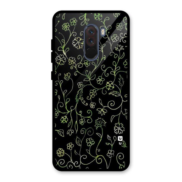 Green Leaves Glass Back Case for Poco F1